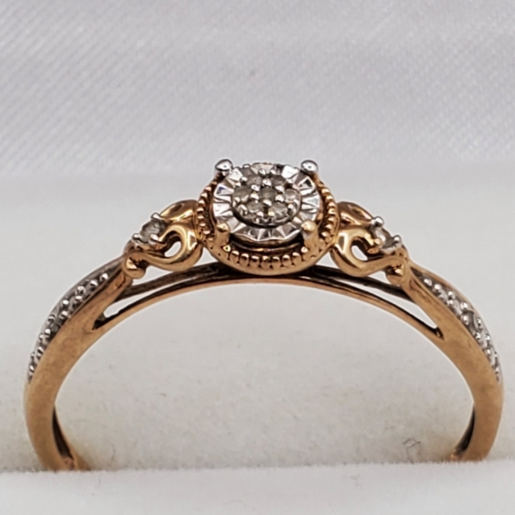 10k Solid Yellow Gold Natural Diamond Ring